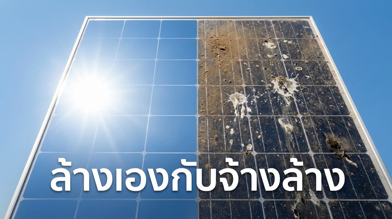 ล้างแผงโซล่าเซลล์เอง VS จ้างช่าง: อะไรคุ้มค่ากว่า? [โซล่าเซลล์ สุโขทัย]