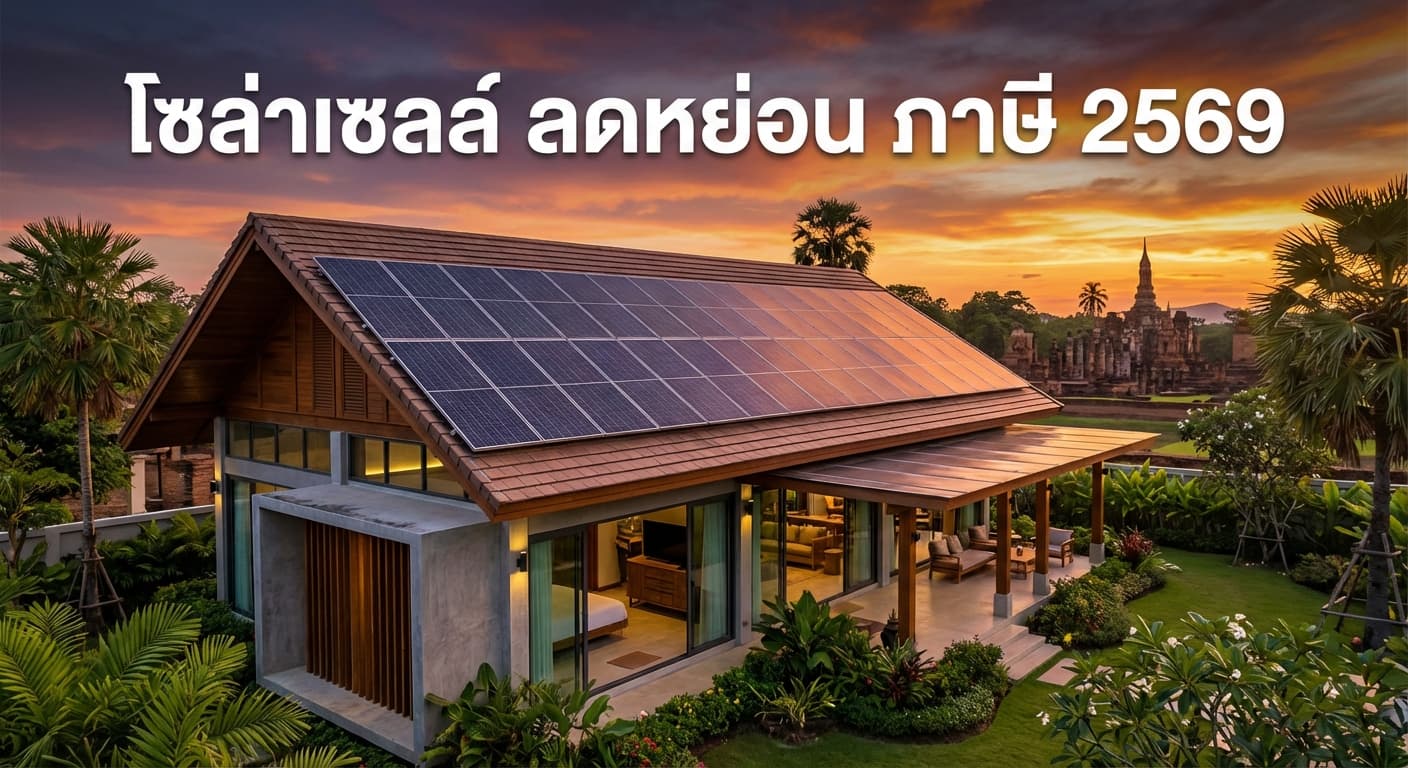 โซล่าเซลล์ ลดหย่อน ภาษี 2569 ติดตั้งกับ เอนีเทค สุโขทัย คุ้มค่า ประหยัดไฟระยะยาว