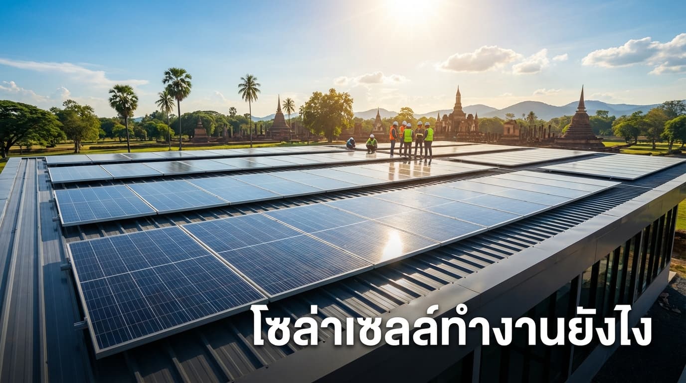 โซล่าเซลล์ทำงานยังไง? เจาะลึกระบบประหยัดไฟพร้อมบริการติดตั้งโซล่าเซลล์สุโขทัย โดยเอนีเทค